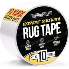 The Good Stuff Doppelseitiges Teppichband, 5,1 cm x 9,1 m, befestigt Teppiche auf Teppichen, Laminaten und Hartholzböden, leicht zu entfernen und wieder zu kleben, ohne Rückstände oder Schäden am