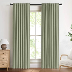 DEFYNEE Verdunkelungsvorhänge für Schlafzimmer, 127 x 213 cm, lichtblockierende Vorhänge, wärmeisoliert, Schlaufen auf der Rückseite, weich strukturierte Vorhänge für Wohnzimmer, Kinderzimmer, 2