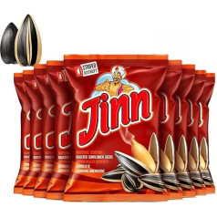 10 × 300 g Jinn Sunflower Seeds with Bowl, Roasted, Perfect for Snacks and Breaks, No Additives, Natural, 100% Fresh and Crispy (Pack of 10, Unsalted)