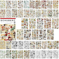 TNSLAND 1500 Pieces/50 Sheets Scrapbooking Sticker Set Scrapbook Stickers Scrapbook Accessories Aesthetic Sticker Vintage Sticker Photo Album for Journaling Planner Scrapbook Notebook Calendar