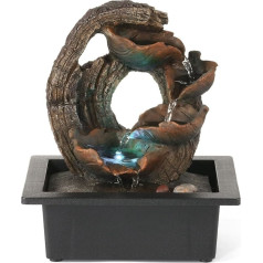 Crovida Waterfall Table Fountain Indoor Water Feature with Color Light Feng Shui Home Accessories for Living Room Office Bedroom Yoga Decor