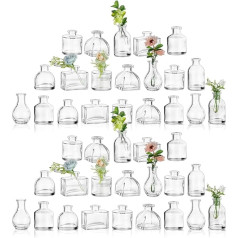 Glasseam Small Vases for Wedding Table Decoration: 42 Lovely Glass Vases Set for Wedding Decoration Party Home Table Decoration Clear Mini Vase Simple Flower Vases Small for Wedding Birthday
