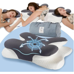 IDEA Neck Pillow, Memory Foam Ergonomic Orthopaedic Pillow, Neck Pain Test Winner, Neck Support Pillow, Travel Neck Pillow, Adult Neck Pillow