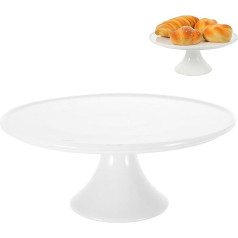 Angoily Ceramic Cake Stand White Cake Stand Porcelain Round Dessert Display Holder Plate Wedding Cupcake Plate Tray for Home Birthday Party Decor