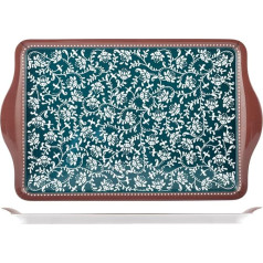 Vassoio Grace Verde in Melamine Decorato cm 46.5 x 29.5