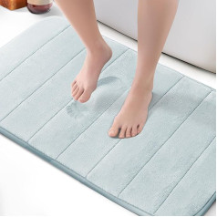 KEPLIN Memory Foam Bath Mat, Ultra Soft, Highly Absorbent, Non-Slip, Machine Washable, Luxury Comfort for Home and Bathroom Floors (Light Blue, 50 x 80 cm)