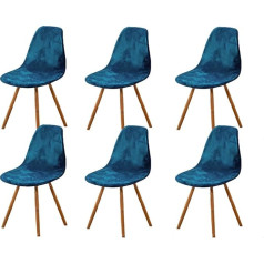 Highdi Chair Covers Set of 6 Dining Room Velvet Stretch Dining Room Chairs Cover Peacock Blue Removable Washable Non-Slip Chair Cover Universal Kitchen Chairs Cover Elegant for Living Room