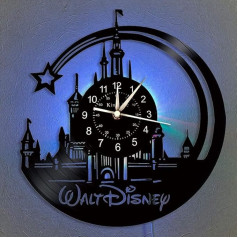 Smotly Vinyl Wall Clock, LED 16 Colour Night Light Clock, Disney Comic Clock, Birthday Gift, Wall Art Decoration Clock. (Gift: Hook+Gift Bag)
