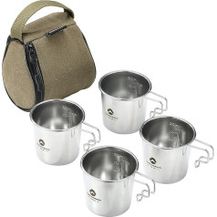 Campingmoon 304 Stainless Steel Stackable Tumbler, Small, 210 ml, S-190 (Set of 4/With Bag)