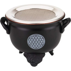 Flower of Life Incense Burner Black with Strainer