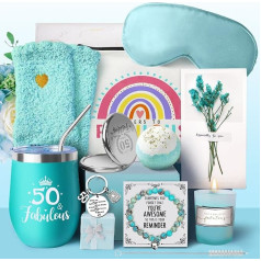 WULAIHO Geschenke zum 50. Geburtstag für Frauen, Happy 50th Birthday Geschenke für Ihre Freunde, Mutter, Ehefrau, Schwester, Kollegen, Trinkglas, Geschenk-Set für 50-jährige Frauen im Jahr 1974