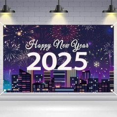 New Year Banner 2024 Happy New Year Decoration Banner Happy New Year Background Wall 2024 New Year Decoration New Year's Eve Party Supplies