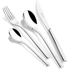 BRA Bari | 24-Piece Stainless Steel Cutlery Set with Steak Knife, 18/10 Stainless Steel, Modern Design, Polished Finish, Thickness 3.5 mm (6 People)