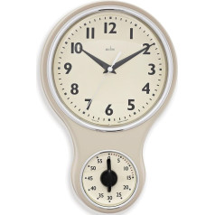 Acctim 21592 Kitchen Time Wall Clock, Cream