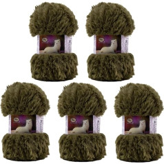 5 Pieces Solid Wool Fluffy Plush Thick Knitting Yarn Soft Fur Crochet Yarn for DIY Knitting, Scarves, Coat, Gloves, Hats, Rugs, Clothing, Knitting Projects, 250g