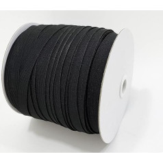 100 Metres Elastic Band on a Roll, Width 8 mm, Elastic Sewing Band, Elastic Band for Sewing on Clothing and Crafts, Elastic for Sewing, Black (2332)