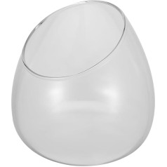 Hemoton Schrägschnittschale aus Glas, rund, schräg geschnitten, aus Glas, Terrarium, geneigt, Blumenvase für Blumen, Kerze, Süßigkeiten, Zuhause, Hochzeit, Tischdekoration
