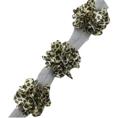 SMTCM 20 Yard Spitzenbesatz 5.7 cm Breit Leoparden Design 3D Blumenspitzen Bordüre DIY Besatz,Basteln Dekoband DIY Handwerk Zierband Verzierung für Brautschmuck Kostüm DIY Projekte Nähen Zubehör