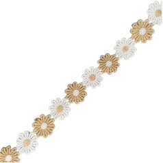 Spitzenband mit Blumenmuster, bestickt, für Hochzeitskleid, Kleidung, Verzierung, 12,7 m, 25 mm breit