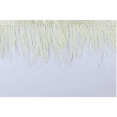 8-10m Wide Ostrich Feather Trim Fringe Feather Ribbon 8-10m Wide Sewing Craft Decoration Trimming Beige 91cm