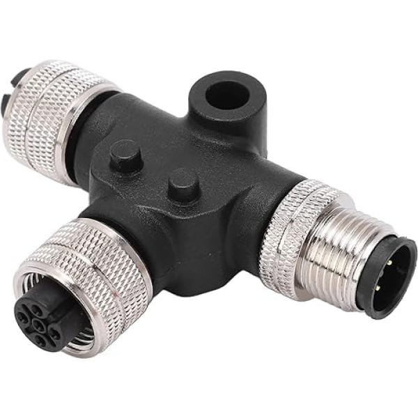 Multiport T Connector, T Connector for NMEA 2000, Network T Connector Marine Converter T Connector for NMEA 2000 M12 Thread 5-Pin IP67 Waterproof for Lowrance Networks
