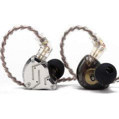 LINSOUL KZ ZS10 Pro, 4BA+1DD 5 Driver In-Ear Monitor, HiFi Wired Earbuds, Gaming Headphones, Hybrid IEM Headphones, 2-Pin Removable Cable (with Mic, Black)