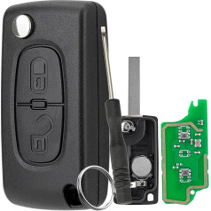 433MHz 2 Button Car Flip Key for Peugeot 207 307 308 408 407 for Citroen C2 C3 C4 C5 Berlingo Xsara Picasso Folding Key Self Included Electronic 46 Chip Ask HU83 Blade CE0536