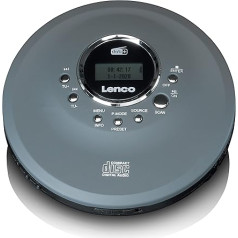 Lenco CD-400 Portable CD Player, Discman DAB+ Radio, CD, CD-R/RW, MP3 Player, Station Memory, Audio Book Function, Antishock, Integrated Battery 1000 mAh, Grey