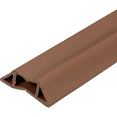 sourcing map 1,2 m Boden-Kabelabdeckung, PVC-Kabelschutz, 2,3 cm B x 1,1 cm H, Kabelmanagement, Kastanienbraun