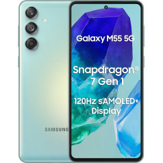 Samsung Galaxy M55 5G (Light Green, 8GB RAM, 128GB Memory) | 50MP Triple Cam | 5000mAh Battery | Snapdragon 7 Gen 1 | 4 Gen OS Upgrade & 5 Year Security Update | Super AMOLED+ Display | Without