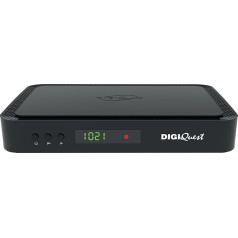 Digiquest Tivùsat Q90 On Demand 4K Double Tuner DVB-T2 DVB-S2 PVR Video Recorder Black + Tivusat 4K Card