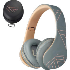 PowerLocus Wireless Headphones Over Ear Headphones Bluetooth with Microphone Foldable Soft Ear Pads Hi-Fi Stereo Bass Headset Wireless and Wired Mode for Kids/Adult/TV/PC/Home Office