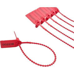 200 Pieces Plastic Safety Bands Red Numbered Cable Ties for Suitcase Boxes 25cm (Red, 200pcs)