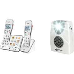 Geemarc AmpliDECT 595 Duo: 2 Cordless Amplified 50 dB Hearing Phones & Geemarc CL11Geemarc CL11 Acoustic Phone Call Display with Flash Light - Ringtone Amplifier up to 95 dB