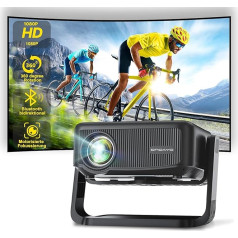 Mini Projector 【360° Rotating Stand & Auto Keystone & E-Focus】FHD 1080P 22000LM Projector with WiFi 6 and Bluetooth 5.2.70% Zoom ONOAYO Removable Outdoor Home Cinema Projector Compatible with Mobile
