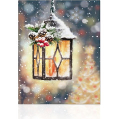 Declea Hanging Picture Christmas Lantern Home Accessories Print on Canvas Christmas Decoration for Living Room Office Christmas 30 x 40 cm