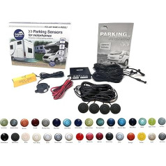 Dolphin MPS400 Motorhome Camper Van RV Reverse Parking Sensors WIth Audio Buzzer Black, Silver,White, Grey (Matt Black)