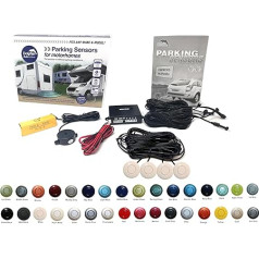 Dolphin MPS400 Motorhome Camper Van RV Reverse Parking Sensors WIth Audio Buzzer Black, Silver,White, Grey (White)
