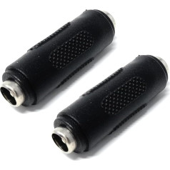 DRUT 5.5mm x 2.5mm DC Power Coupler Female to Female Gender Changer Cable Adapter Connector for CCTV Camera LED Lights etc 2 Black