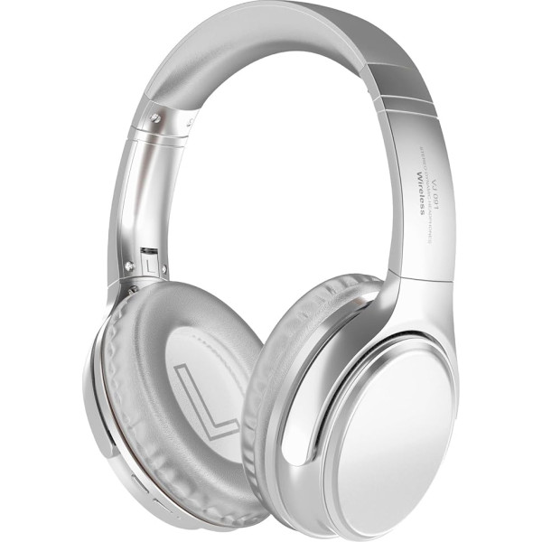 Wireless Bluetooth Headphones 5.3 Hybrid Headphones with Microphones Over-Ear Noise Cancelling Headphones - White