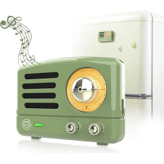 Muzen Bluetooth Speaker Small with Magnet, Magnetic Mini Bluetooth Speaker, Retro Design, Portable, Bluetooth 5.3, USB-C Charging, Fridge Magnet, Gift for Women Men (Green)
