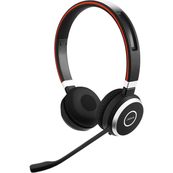 Jabra Evolve 65 Wireless Stereo On-Ear Headset, Microsoft-Certified Headphones with Long Battery Life, USB Bluetooth Adapter, Black