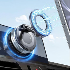 PonJel Magnetic Phone Holder, Magnetic Car Phone Holder, Dual ID Suction Cup, Foldable 360° Adjustable for All Smartphones and All Car Models