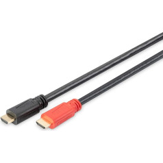 Assmann 20m Male to Male HDMI High Speed with Ethernet Connection Cable with Amplifier - Black