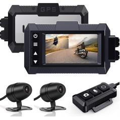 ydi MD10 PRO Dash Cam for Motorcycle, All Waterproof Motorcycles Dash Cam FHD 1080P Front and Rear Camera 150 Degree with Built-in GPS, WiFi, Cable Remote Control