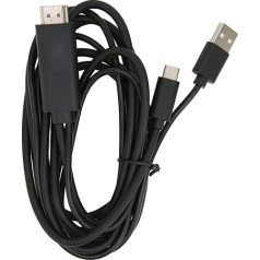 Yunseity USB Type C to HDMI Cable, 1.8M Long MHL to HDMI Adapter, 4K 1080P HD HDTV Mirroring Cable, Smartphones to TV Projector Monitor, for MacBook, for Galaxy, Dell