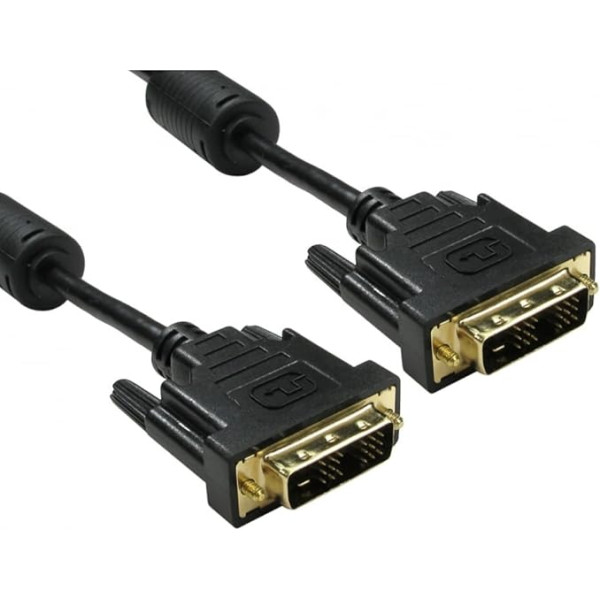 rhinocables® 5m 5 Metre DVI Lead DVI-D Male Single Link Cable 18 +1 Digital 19 PIN - Gold Contacts