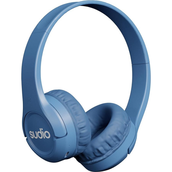 sudio k1 Kidz Steel Blue Over-Ear Headphones, Safe Listening Volume <85 dB, Sweat and Splash Resistant, USB-C Charging, Bluetooth 5.4, Built-In Microphones (1 Total), Up to 60 Hours of Play Time