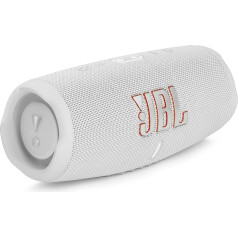 JBL Charge 5 Bluetooth Speaker, Waterproof Portable Boombox with Built-in Powerbank, One Battery Charge for up to 20 Hours of Wireless Music Enjoyment, White