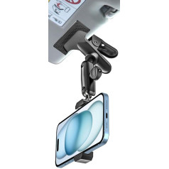 EXSHOW Air Travel Mobile Phone Holder - Wider Metal Base Clamp, Easy to Carry Travel Essentials Airplane Phone Holder for Desk, for iPhone 16 15 14 13 12 11 Pro Max All Smartphone